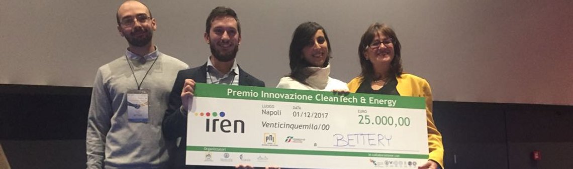 Bettery vince il PNI 2017 nella categoria Cleantech Energy 